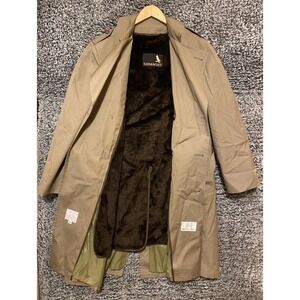 Glen Eagles Trench Coat Double Breasted Belted Removable Wool Lining Men's 42R